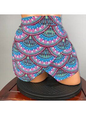 Pink Republic Womens M Patterned Skort Skirt Look Front Shorts Back Boho Casual